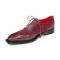 Emilio Franco "Antonio" Burgundy Genuine Italian Suede Leather Lace-Up Dress Shoes.